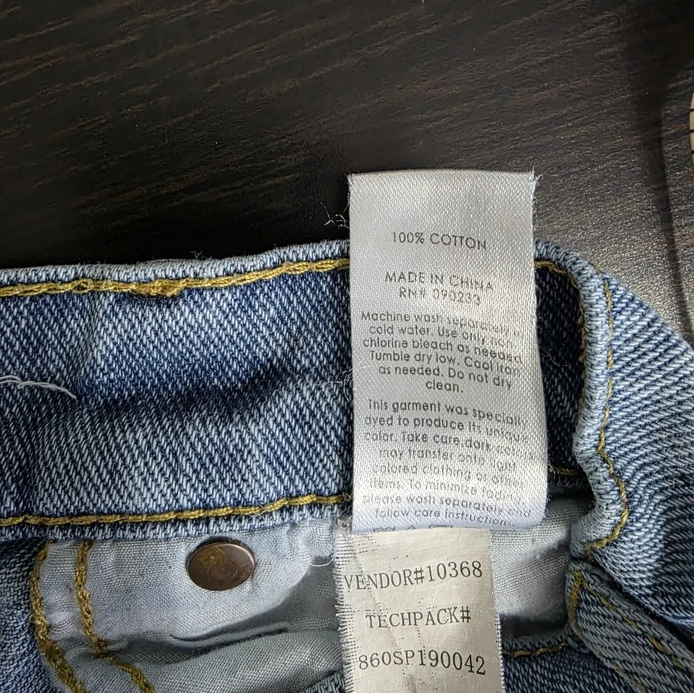 PacSun Los Angeles Denim Jean Womens High Rise Straight Button Fly Jean Size 26